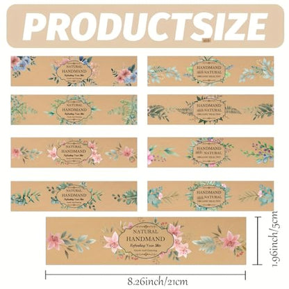 120Pcs Eucalyptus Leaves Soap Wrapper 8 Style Flower Wrap Tape For Homemade Soap (120 Count)