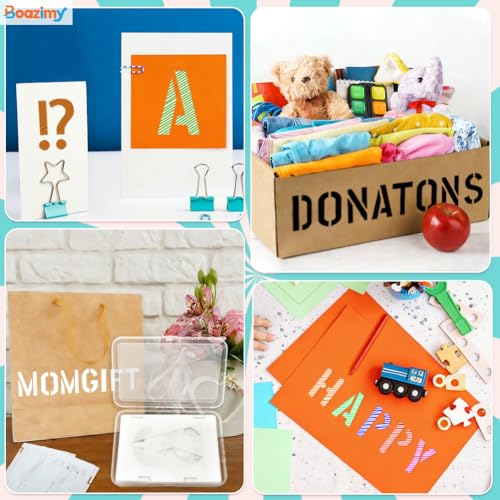 2.5 Inch 42 Pcs Reusable Letter Number Symbol Stencils (42 Count)