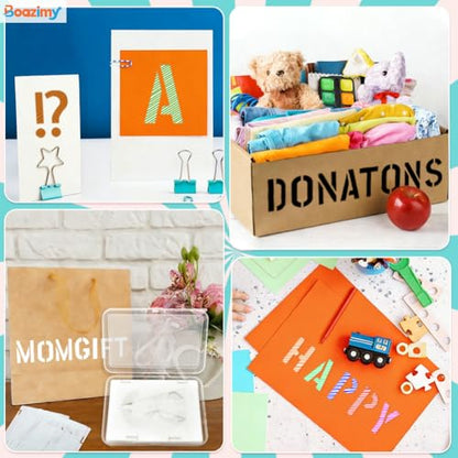 2.5 Inch 42 Pcs Reusable Letter Number Symbol Stencils (42 Count)