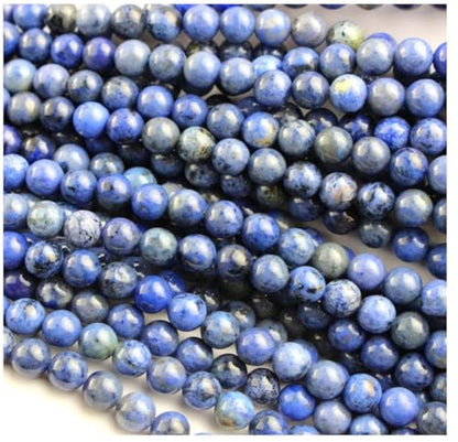 120pcs Adabele Natural Blue Dumortierite Gemstone 6mm Round Beads (120 Count)