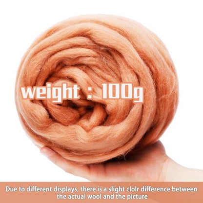 3.53oz Needle Felting Wool Roving Wool for Felting Wool Felting Supplies (3.5 Ounce)
