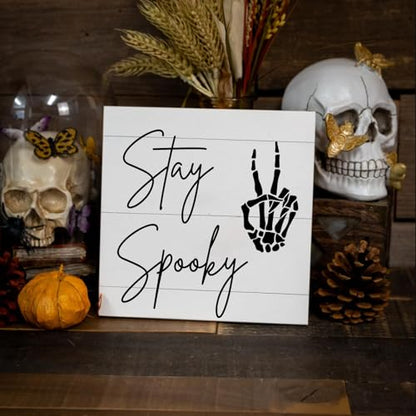 Halloween Stencils for Crafts Reusable Welcome Stay Spooky Stencil