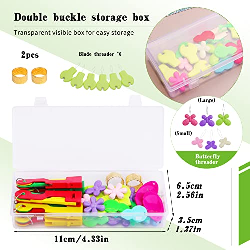 51Pcs Needle Threader Tool Set 9 Types Needle Threader with Thimbles