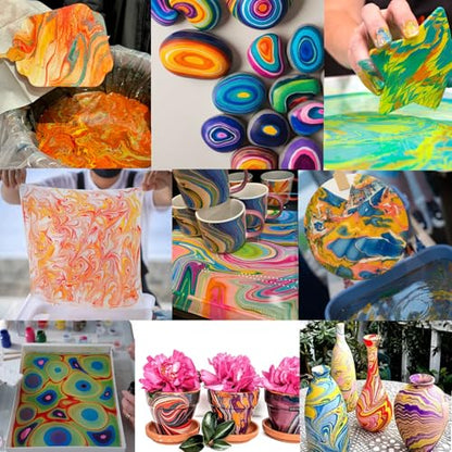 27 Pcs Water Marbling Paint Kit