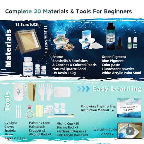 Crafts for Adults Zen Ocean Resin Art Kit