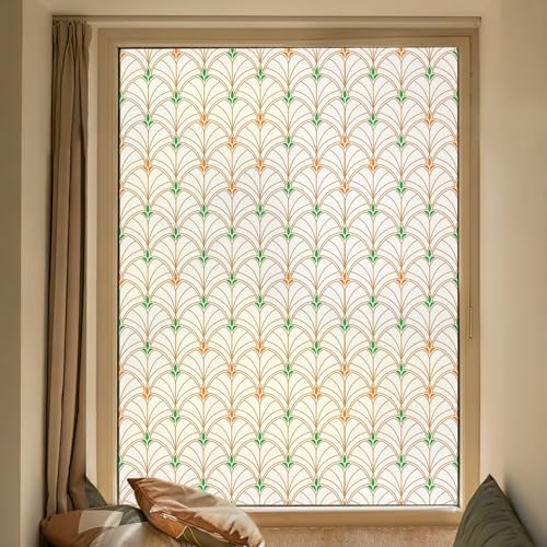 Art Deco Geometric Pattern Stained Glass Window Film 17.7'' x 78.7''
