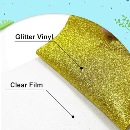 Gold Glitter Heat Transfer Vinyl 12" x 6FT