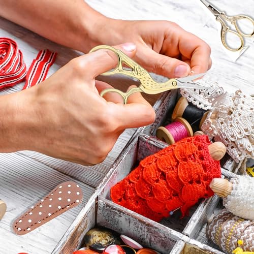 Small Sewing Scissors Gold 3.6inch Stainless Steel Scissor DIY Tools (2 Count)