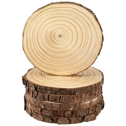 6 PCS 8 10 Inches Natural Unfinished Wood Slices (6 Count)