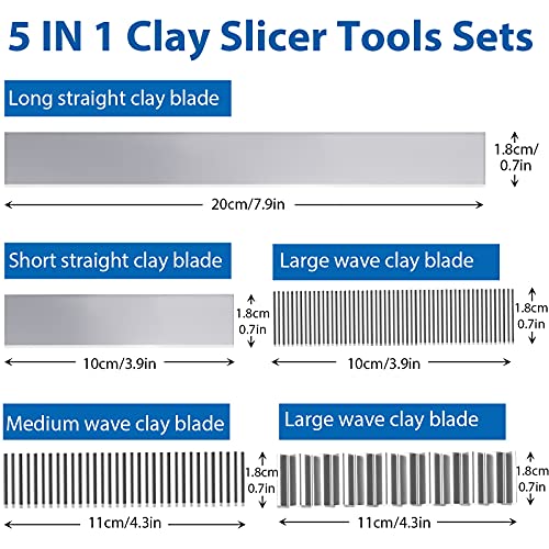 45 Pieces Polymer Clay Cutter Tools Carbon Steel Blade Polymer Clay Cutting Flexible Slicer Tools for DIY Pottery Craft Shaping Modelling Slicing Sculpting (45 Count)