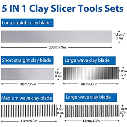 45 Pieces Polymer Clay Cutter Tools Carbon Steel Blade Polymer Clay Cutting Flexible Slicer Tools for DIY Pottery Craft Shaping Modelling Slicing Sculpting (45 Count)