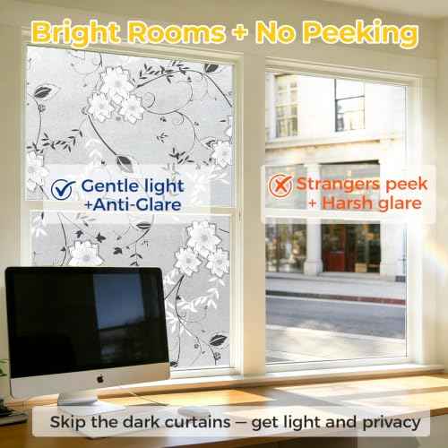 Window Privacy Film Decorative for Front Door