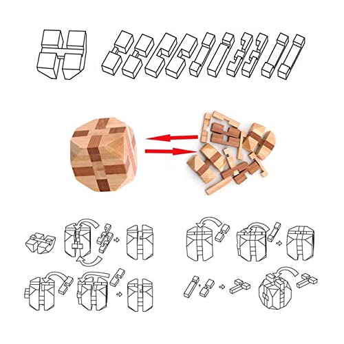 9pcs Wooden Brain Teaser Puzzles (9 Count)