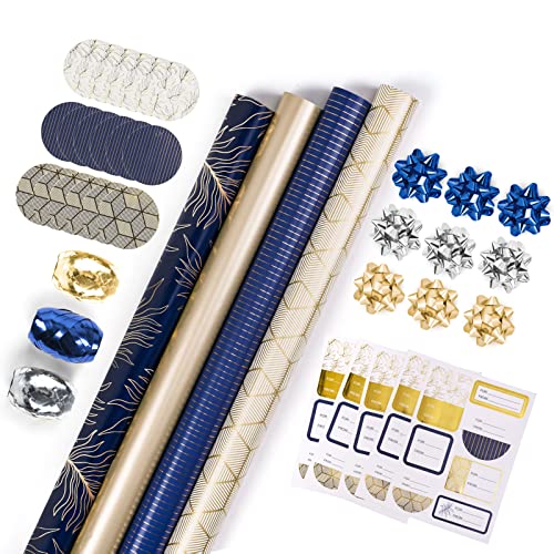 Navy Wrapping Paper Set