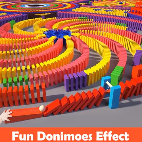 1000 Piece Dominoes Set for Kids with Extra 20 Blocks (1020 Count)
