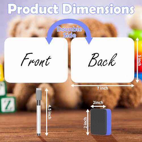 3 Pack Small White Board Dry Erase 5x7 Inch Mini Whiteboard Small Dry Erase Board with Markers Erasers Double Sided Dry Erase Lapboards for Students Teachers School Supplies Meeting Voting (3 Count)