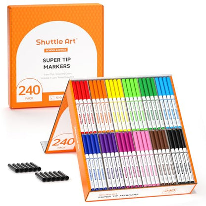 240 Pack Washable Super Tips Markers (240 Count)