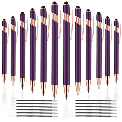 12 PCS 2 in 1 Stylus Ballpoint Pen with Stylus Tip (12 Count)