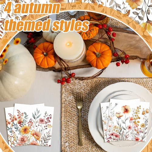 100 Pieces Fall Floral Cocktail Napkins 2 (100 Count)