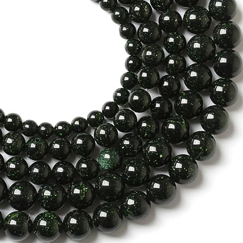 10MM 36pcs Natural Green Sandstone Energy Healing Beads Round Loose Beads for Jewelry Making Bracelet 1 Strands 16"