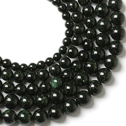 10MM 36pcs Natural Green Sandstone Energy Healing Beads Round Loose Beads for Jewelry Making Bracelet 1 Strands 16"