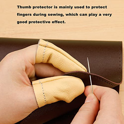 2 Pairs Leather Finger Protector Leather Thimble