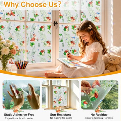 Privacy Window Films Stain Glass Cling No Glue Anti