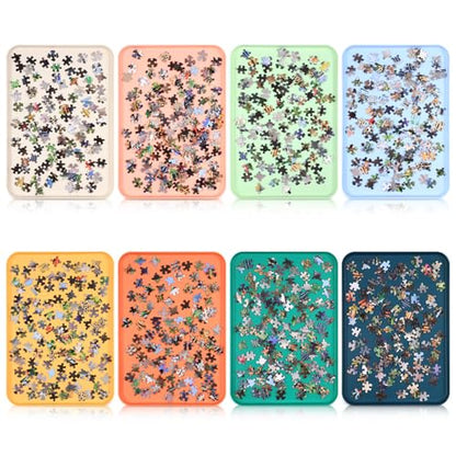 8 Pcs 12'' x 8.7'' Extra Large Puzzle Sorting Trays Stackable Puzzle Trays for Sorting Piece Sorter Jigsaw Storage Accessory for Sorting 2000 (8 Count)