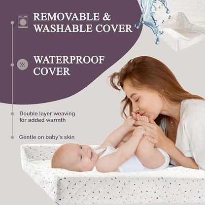 Organic Cotton Covered Contoured Baby Changing Pad