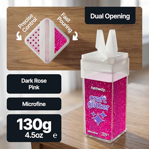 Craft Glitter Shaker Dark Rose Pink 110g Microfine (3.8 Ounce)