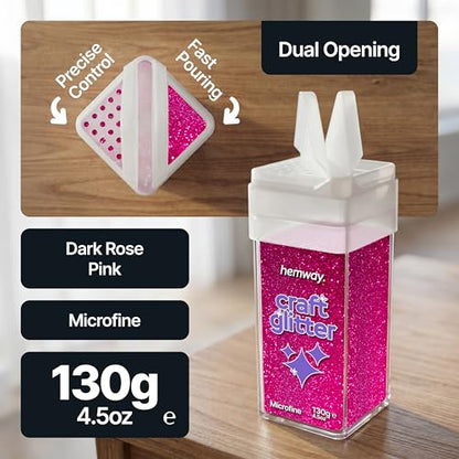 Craft Glitter Shaker Dark Rose Pink 110g Microfine (3.8 Ounce)