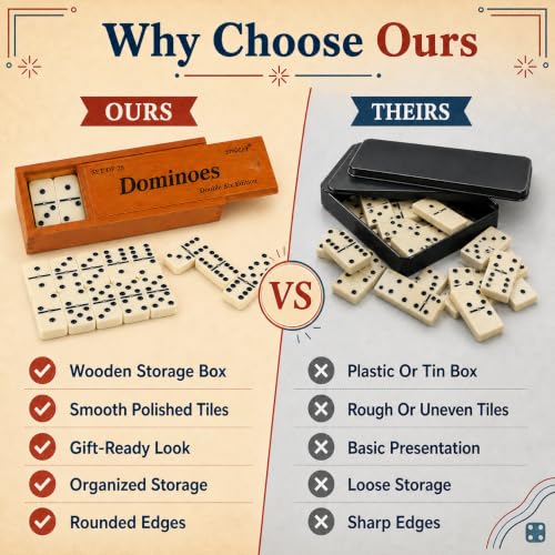 Jumbo Dominoes Set for Adults (28 count)