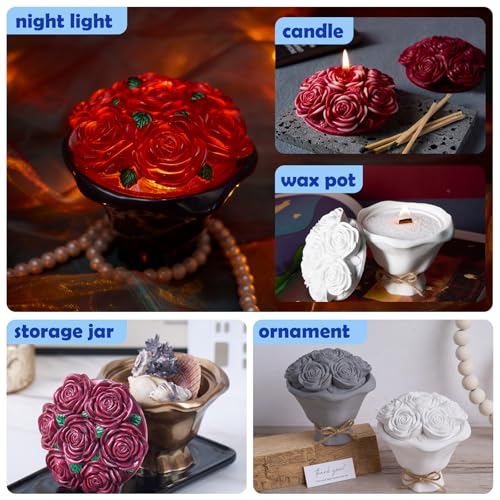 Rose Jar Resin Mold with Lid
