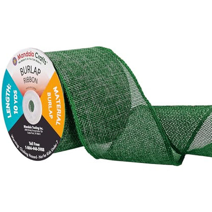 3 Inch Wide Green Burlap Ribbon for Crafts (120 Feet)
