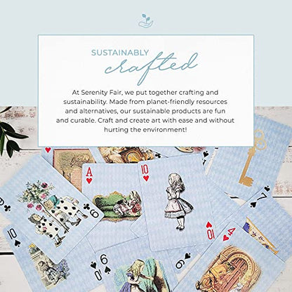 Blue Alice Adventures in Wonderland Playing Cards & Washi Tape Set