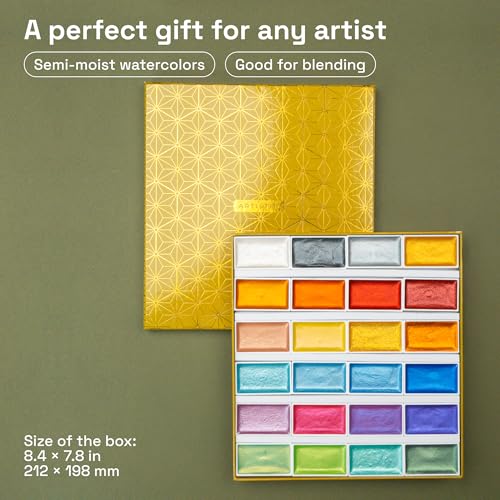 Professional Metallic Watercolor Paint Set for Adults