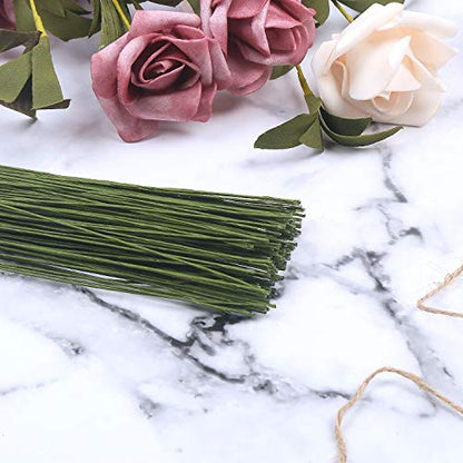 24 Gauge Dark Green Floral Wire Stem for Flower Arrangement Craft Supply