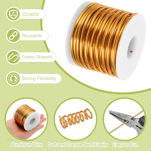9 Gauge Anodized Aluminum Craft Wire Bendable Bonsai Training Wire 56 Feet 3mm for Sculpting Crafts Wreath Floral Beading Jewelry Making
