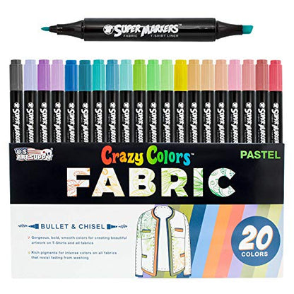 Super Markers 20 Pastel Dual Tip Fabric Markers (20 Count)
