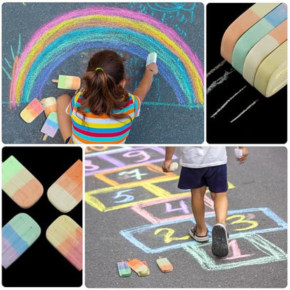 24 Pcs Ice Cream Sidewalk Chalk Bulk Multicolor Party Favors
