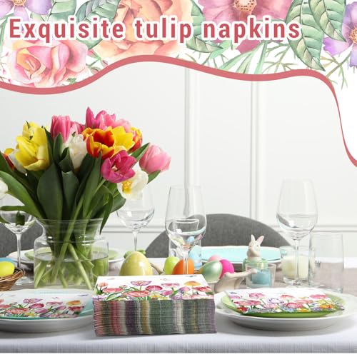 200 Pieces Tulips Cocktail Napkins 2 (200 count)