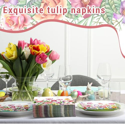 200 Pieces Tulips Cocktail Napkins 2 (200 count)