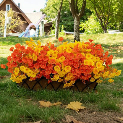 16 Bundles Artificial Fake Fall Flowers Plants for Outdoor Decoration (16 Count)