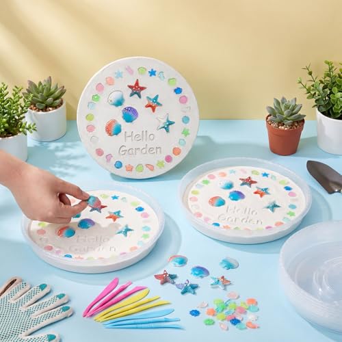 12 Kit DIY Stepping Stone Mold 10 Inch for Garden (12 Count)