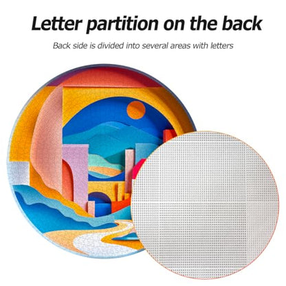 3D Visual Sunrise in the Distance 1000 Pieces Round Puzzle for Adult (1000 Count)