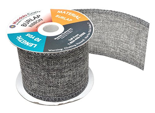3 Inch Wide Gray Burlap Ribbon for Crafts (120 Feet)