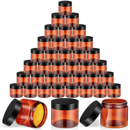 36 Pieces 4 oz Plastic Jars with Lids Wide Mouth Airtight Reusable Container Acrylic Cosmetic Small Jars for Lotions Ointments Travel Toiletries Creams Make up Storage (36 Count)