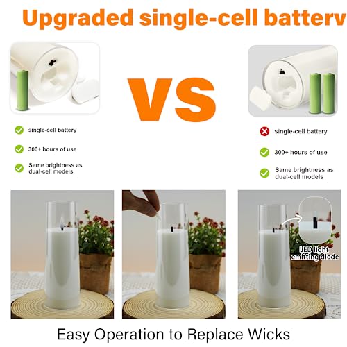 Flickering Flameless Candles Battery Operated with Remote and 2
