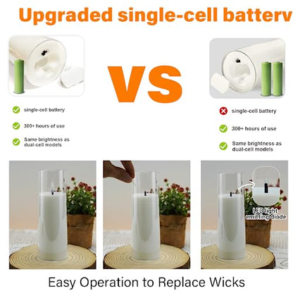Flickering Flameless Candles Battery Operated with Remote and 2