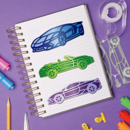 Sports Cars Cutting Dies for Card Making Repair Tools Die Cuts Tire Tracks Metal Border Die Cut Dies Stencils for DIY Scrapbooking Embossing Photo Album Craft Decor (13 Count)